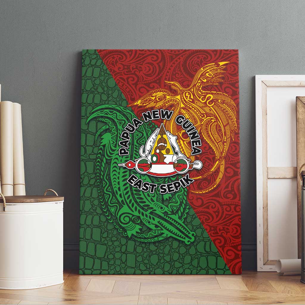 Papua New Guinea East Sepik Province Canvas Wall Art Tribal Crocodile Birds of Paradise Melanesian Tattoo
