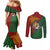 Papua New Guinea East Sepik Province Couples Matching Mermaid Dress and Long Sleeve Button Shirt Tribal Crocodile Birds of Paradise Melanesian Tattoo