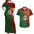 Papua New Guinea East Sepik Province Couples Matching Off Shoulder Maxi Dress and Hawaiian Shirt Tribal Crocodile Birds of Paradise Melanesian Tattoo