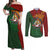 Papua New Guinea East Sepik Province Couples Matching Off Shoulder Maxi Dress and Long Sleeve Button Shirt Tribal Crocodile Birds of Paradise Melanesian Tattoo