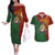 Papua New Guinea East Sepik Province Couples Matching Off The Shoulder Long Sleeve Dress and Hawaiian Shirt Tribal Crocodile Birds of Paradise Melanesian Tattoo