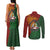 Papua New Guinea East Sepik Province Couples Matching Tank Maxi Dress and Long Sleeve Button Shirt Tribal Crocodile Birds of Paradise Melanesian Tattoo