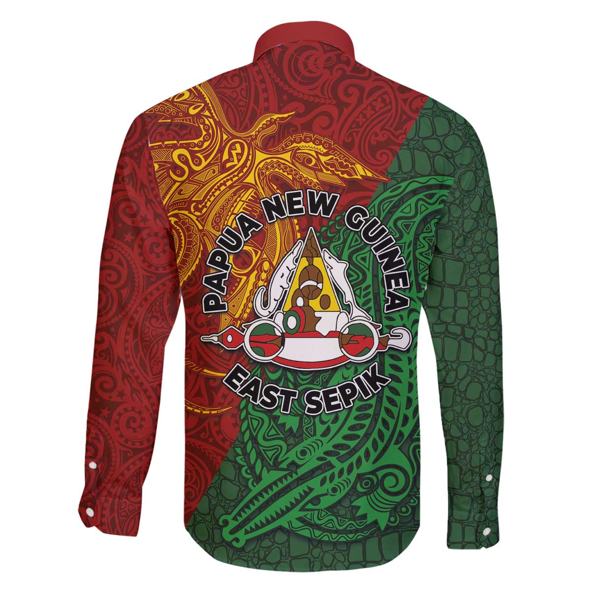 Papua New Guinea East Sepik Province Family Matching Off The Shoulder Long Sleeve Dress and Hawaiian Shirt Tribal Crocodile Birds of Paradise Melanesian Tattoo LT03 - Polynesian Pride
