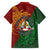 Papua New Guinea East Sepik Province Family Matching Off Shoulder Short Dress and Hawaiian Shirt Tribal Crocodile Birds of Paradise Melanesian Tattoo