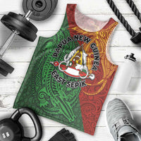 Papua New Guinea East Sepik Province Men Tank Top Tribal Crocodile Birds of Paradise Melanesian Tattoo