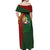 Papua New Guinea East Sepik Province Off Shoulder Maxi Dress Tribal Crocodile Birds of Paradise Melanesian Tattoo