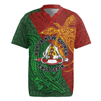 Papua New Guinea East Sepik Province Rugby Jersey Tribal Crocodile Birds of Paradise Melanesian Tattoo