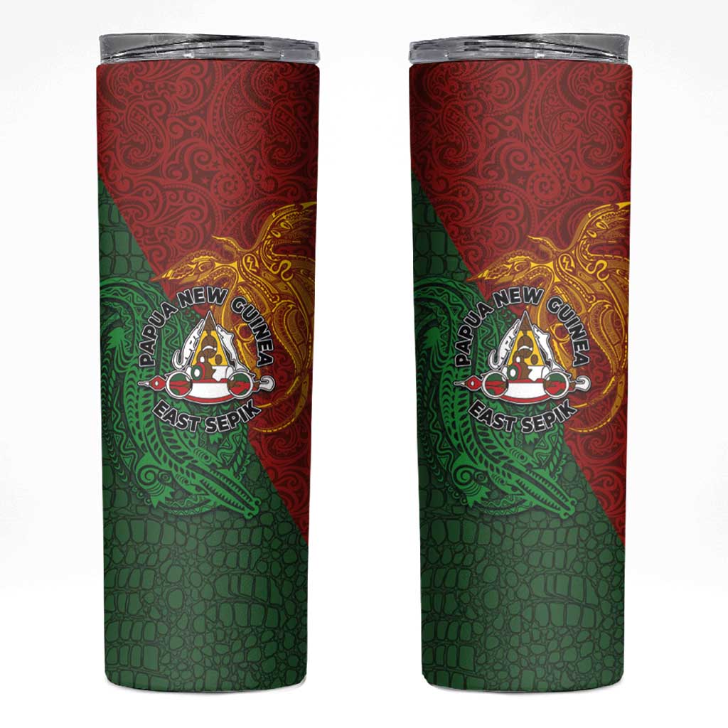 Papua New Guinea East Sepik Province Skinny Tumbler Tribal Crocodile Birds of Paradise Melanesian Tattoo