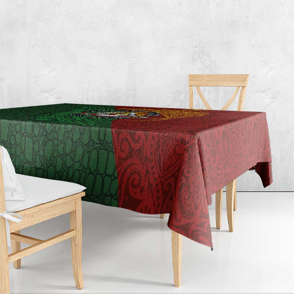 Papua New Guinea East Sepik Province Tablecloth Tribal Crocodile Birds of Paradise Melanesian Tattoo