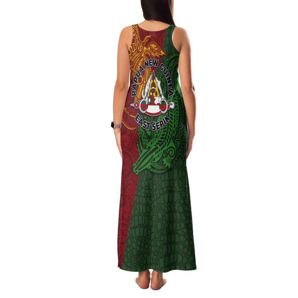 Papua New Guinea East Sepik Province Tank Maxi Dress Tribal Crocodile Birds of Paradise Melanesian Tattoo