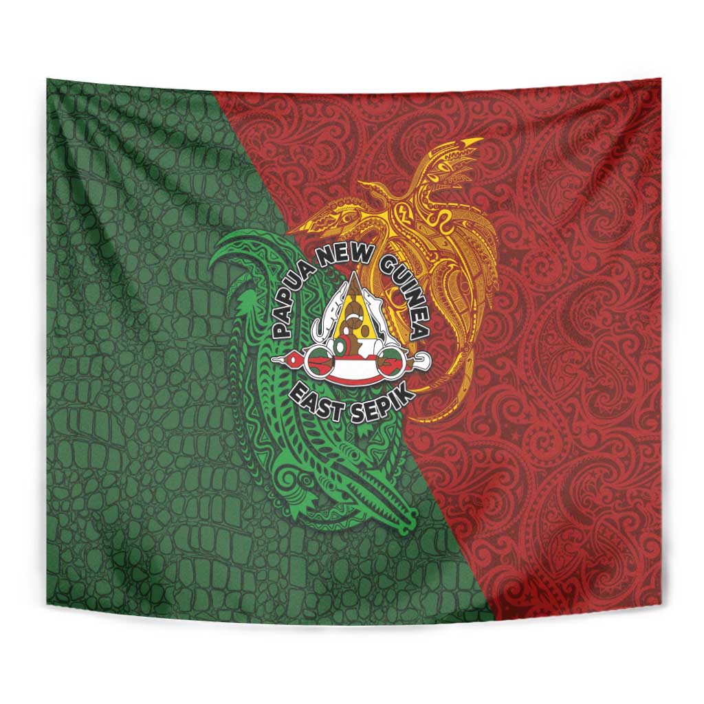 Papua New Guinea East Sepik Province Tapestry Tribal Crocodile Birds of Paradise Melanesian Tattoo