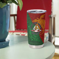 Papua New Guinea East Sepik Province Tumbler Cup Tribal Crocodile Birds of Paradise Melanesian Tattoo