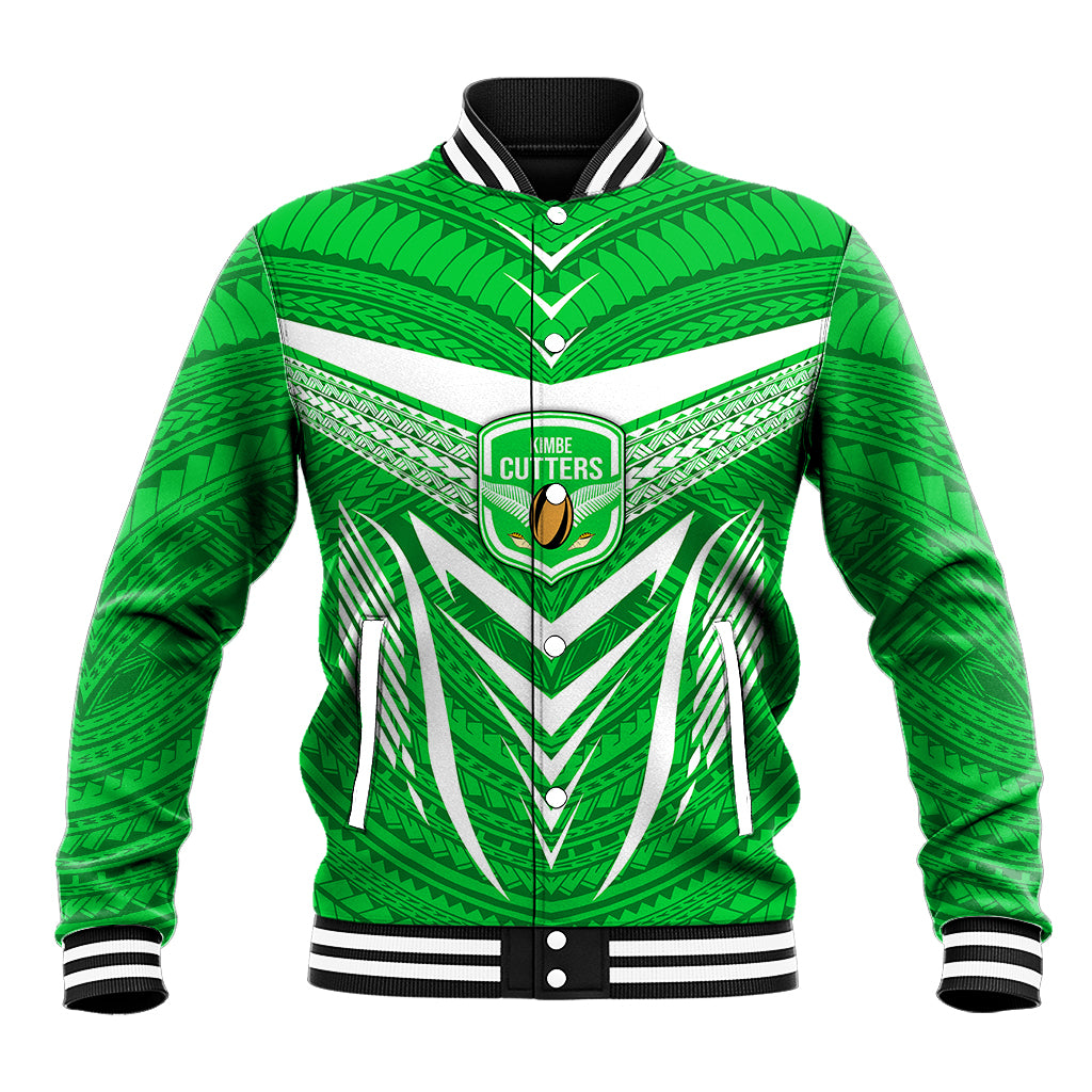 Kimbe Cutters Rugby Baseball Jacket Papua New Guinea Polynesian Tattoo Green Version LT03 Unisex Green - Polynesian Pride