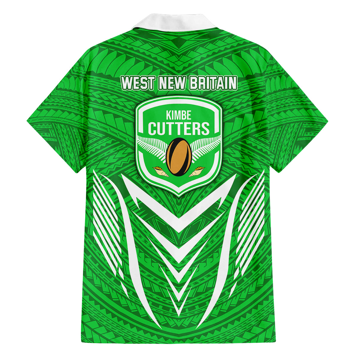 Kimbe Cutters Rugby Family Matching Off Shoulder Short Dress and Hawaiian Shirt Papua New Guinea Polynesian Tattoo Green Version LT03 - Polynesian Pride