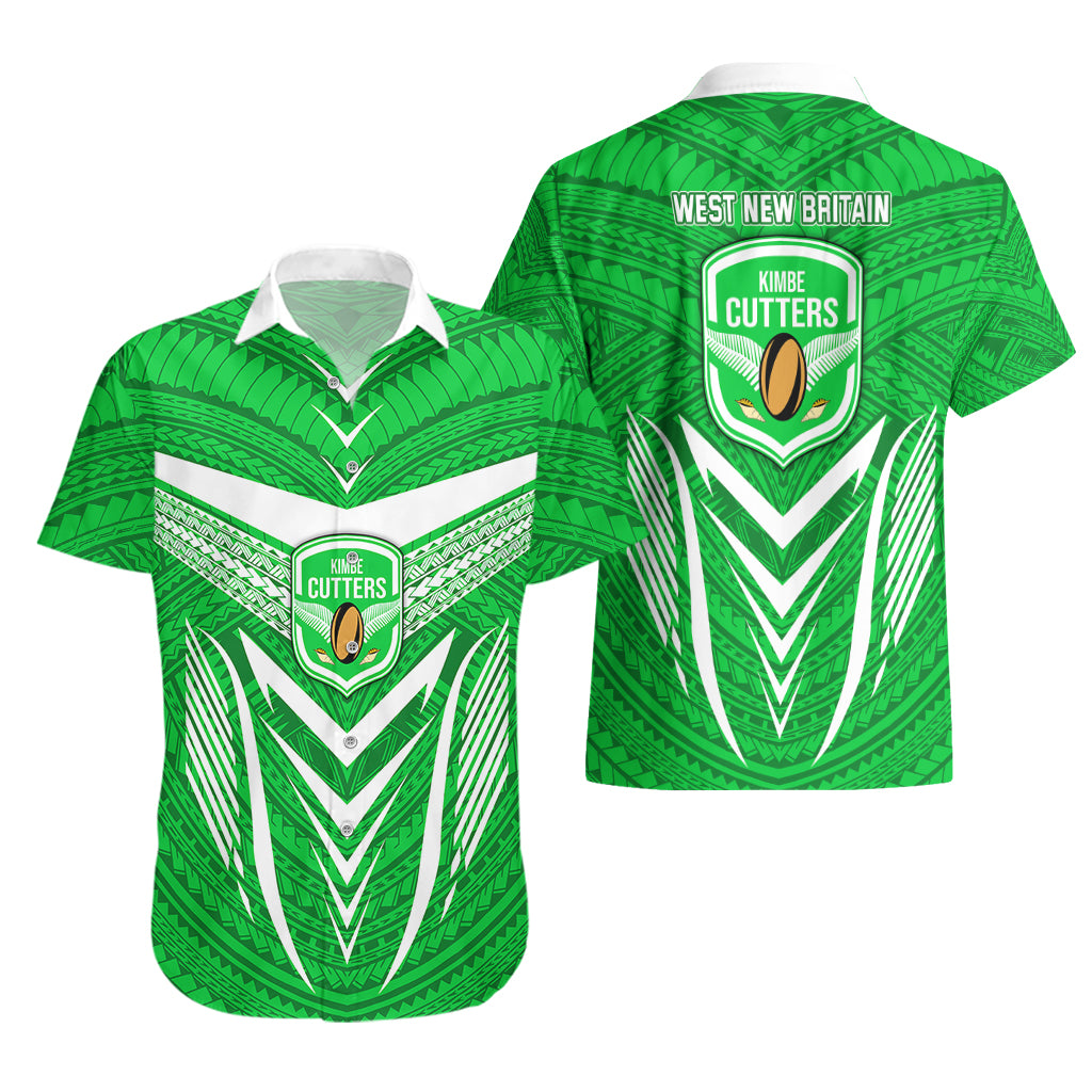 Kimbe Cutters Rugby Hawaiian Shirt Papua New Guinea Polynesian Tattoo Green Version LT03 - Polynesian Pride