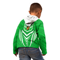 Kimbe Cutters Rugby Kid Hoodie Papua New Guinea Polynesian Tattoo Green Version LT03 - Polynesian Pride