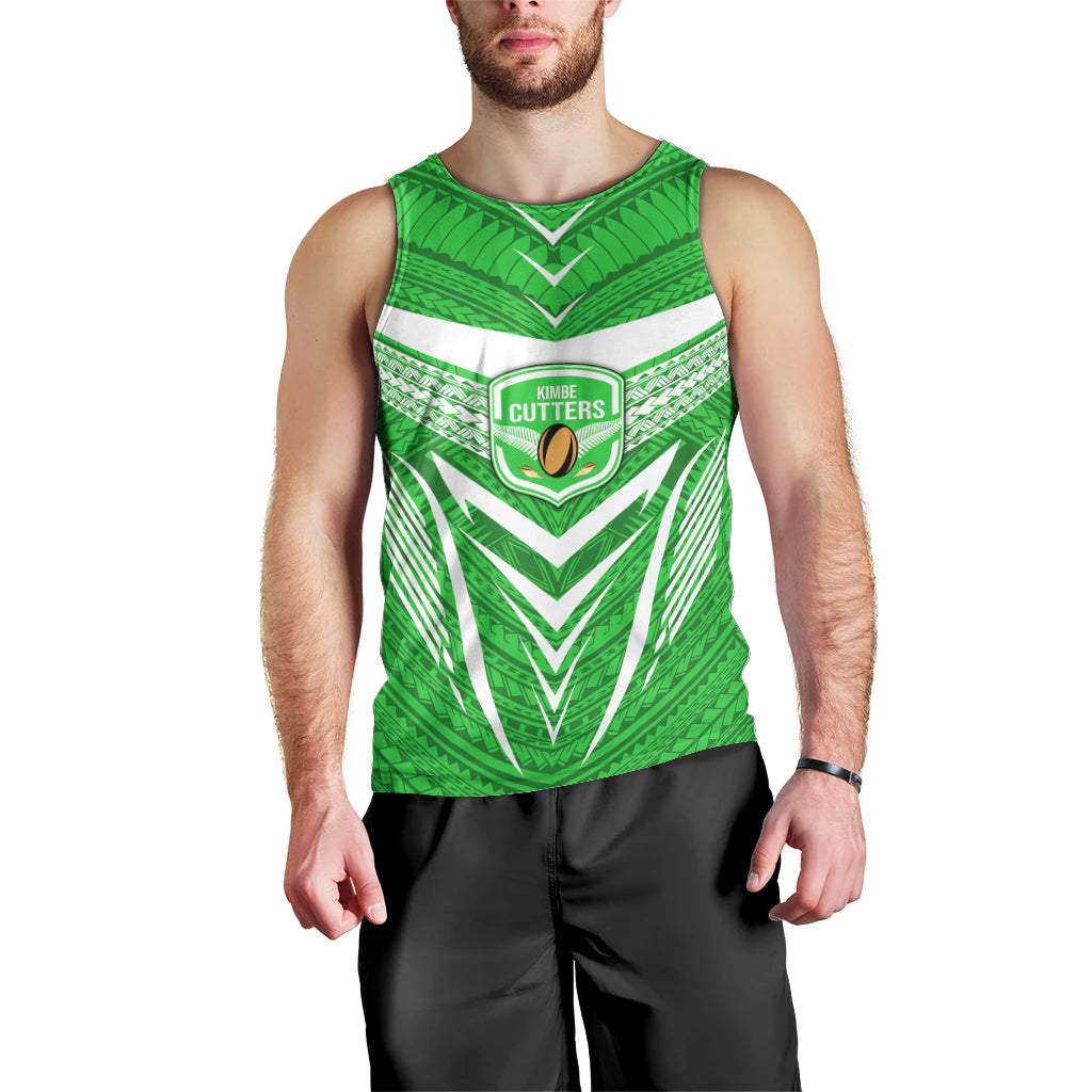 Kimbe Cutters Rugby Men Tank Top Papua New Guinea Polynesian Tattoo Green Version LT03 - Polynesian Pride