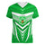 Kimbe Cutters Rugby Women V Neck T Shirt Papua New Guinea Polynesian Tattoo Green Version LT03 Female Green - Polynesian Pride