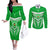 Custom Kimbe Cutters Rugby Couples Matching Off The Shoulder Long Sleeve Dress and Long Sleeve Button Shirts Papua New Guinea Polynesian Tattoo Green Version LT03 Green - Polynesian Pride