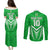 Custom Kimbe Cutters Rugby Couples Matching Puletasi Dress and Long Sleeve Button Shirts Papua New Guinea Polynesian Tattoo Green Version LT03 - Polynesian Pride