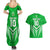 Custom Kimbe Cutters Rugby Couples Matching Summer Maxi Dress and Hawaiian Shirt Papua New Guinea Polynesian Tattoo Green Version LT03 - Polynesian Pride