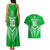 Custom Kimbe Cutters Rugby Couples Matching Tank Maxi Dress and Hawaiian Shirt Papua New Guinea Polynesian Tattoo Green Version LT03 - Polynesian Pride