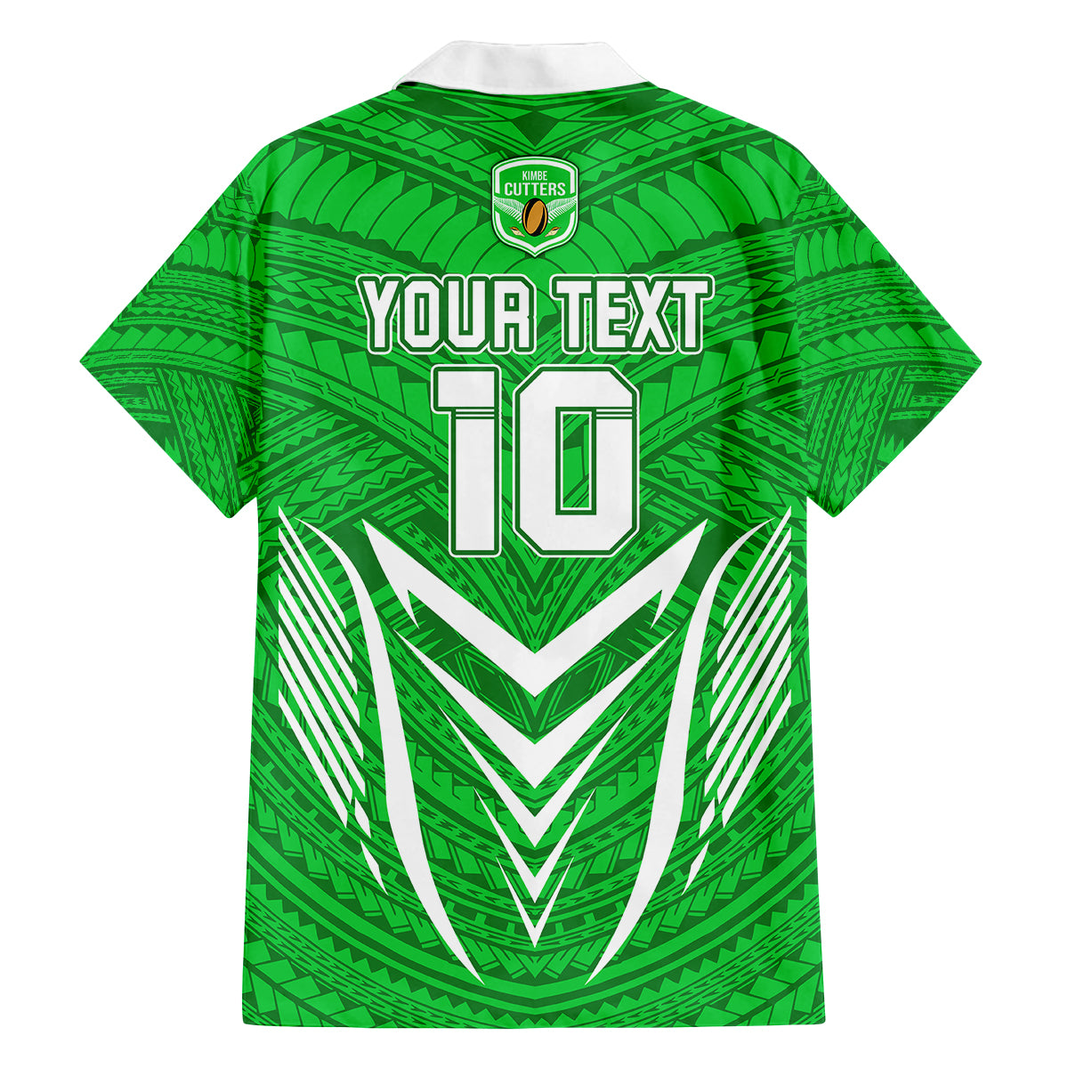 Custom Kimbe Cutters Rugby Family Matching Off Shoulder Short Dress and Hawaiian Shirt Papua New Guinea Polynesian Tattoo Green Version LT03 - Polynesian Pride