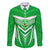 Custom Kimbe Cutters Rugby Family Matching Summer Maxi Dress and Hawaiian Shirt Papua New Guinea Polynesian Tattoo Green Version LT03 Dad's Shirt - Long Sleeve Green - Polynesian Pride