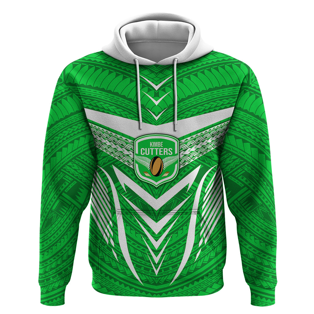 Custom Kimbe Cutters Rugby Hoodie Papua New Guinea Polynesian Tattoo Green Version LT03 Pullover Hoodie Green - Polynesian Pride