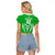 Custom Kimbe Cutters Rugby Raglan Cropped T Shirt Papua New Guinea Polynesian Tattoo Green Version LT03 - Polynesian Pride