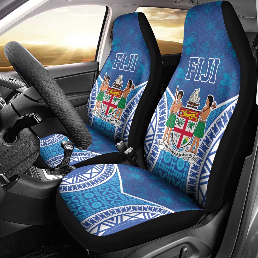 Fiji Day Car Seat Cover Fijian Masi Tribal Hibiscus Tattoo and Tapa Pattern