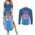 Fiji Day Couples Matching Summer Maxi Dress and Long Sleeve Button Shirt Fijian Masi Tribal Hibiscus Tattoo and Tapa Pattern