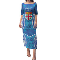 Fiji Day Family Matching Puletasi and Hawaiian Shirt Fijian Masi Tribal Hibiscus Tattoo and Tapa Pattern