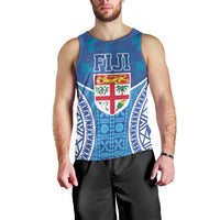 Fiji Day Men Tank Top Fijian Masi Tribal Hibiscus Tattoo and Tapa Pattern