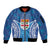 Fiji Day Sleeve Zip Bomber Jacket Fijian Masi Tribal Hibiscus Tattoo and Tapa Pattern