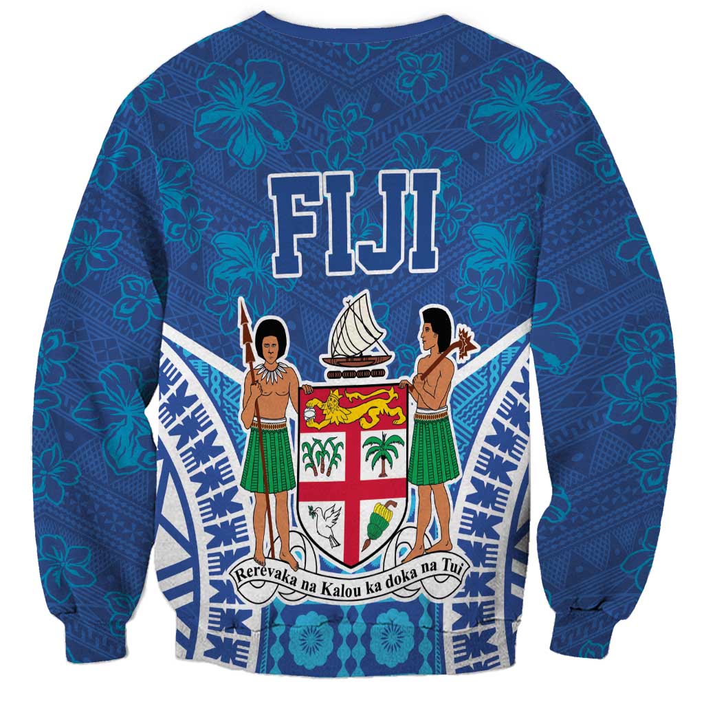 Fiji Day Sweatshirt Fijian Masi Tribal Hibiscus Tattoo and Tapa Pattern