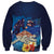 Polynesian Scuba Diving Sweatshirt Honu with Hibiscus and Plumeria Flower and Tapa Tribal Pattern