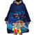 Polynesian Scuba Diving Wearable Blanket Hoodie Honu with Hibiscus and Plumeria Flower and Tapa Tribal Pattern