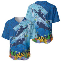 Polynesian Scuba Diving Baseball Jersey Beauty Corals with Underwater and Polynesian Pattern LT03 - Polynesian Pride