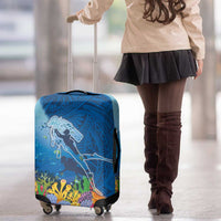 Polynesian Scuba Diving Luggage Cover Beauty Corals with Underwater and Polynesian Pattern LT03 - Polynesian Pride