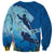 Polynesian Scuba Diving Sweatshirt Beauty Corals with Underwater and Polynesian Pattern