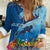 Polynesian Scuba Diving Women Casual Shirt Beauty Corals with Underwater and Polynesian Pattern