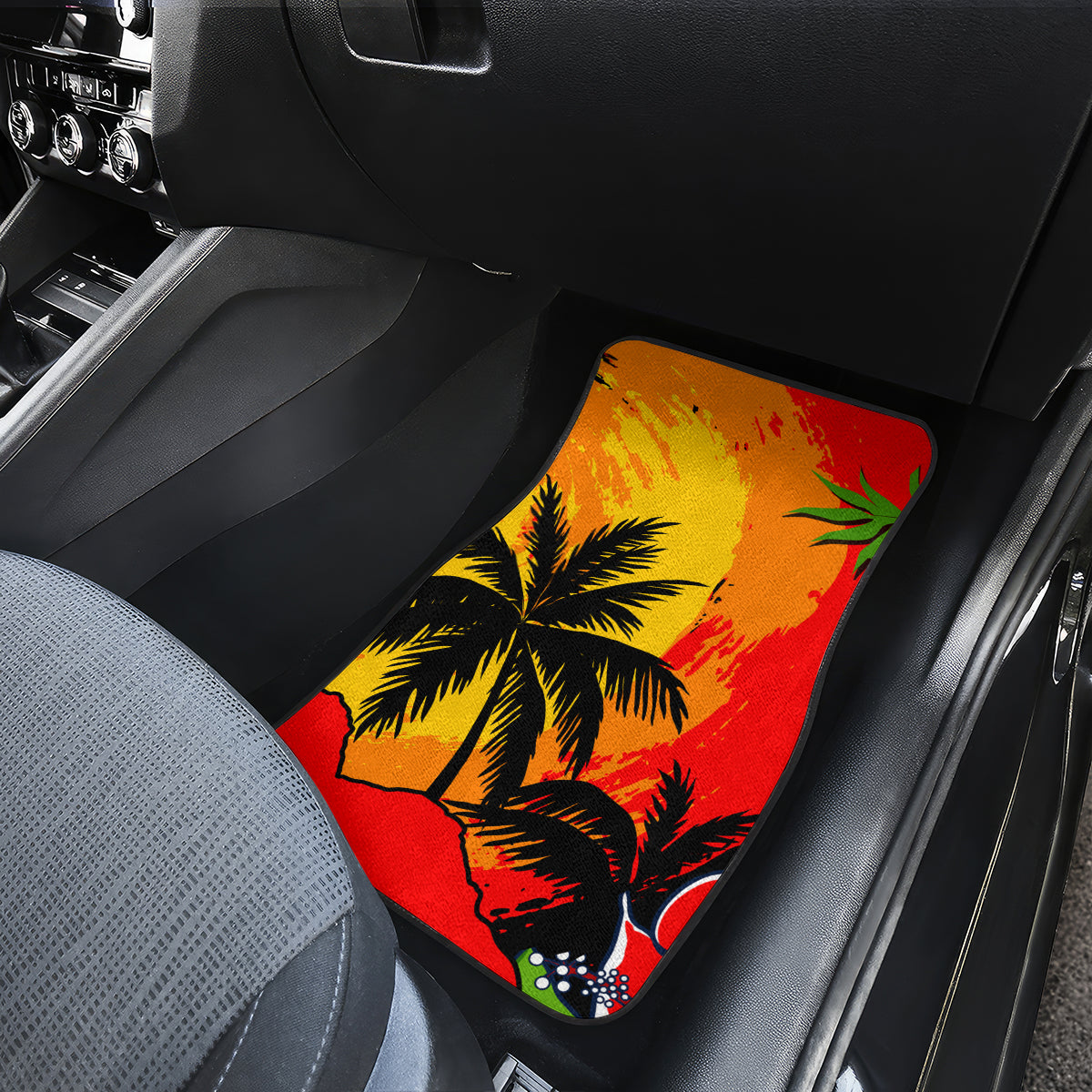 Hawaii Maui Island Car Mats Maui Map With Tropical Forest Sunset Vibe LT03 - Polynesian Pride