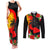 Hawaii Maui Island Couples Matching Tank Maxi Dress and Long Sleeve Button Shirts Maui Map With Tropical Forest Sunset Vibe LT03 Black - Polynesian Pride