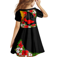 Hawaii Maui Island Family Matching Puletasi Dress and Hawaiian Shirt Maui Map With Tropical Forest Sunset Vibe LT03 - Polynesian Pride