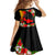 Hawaii Maui Island Kid Short Sleeve Dress Maui Map With Tropical Forest Sunset Vibe LT03 - Polynesian Pride