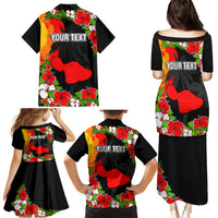 Custom Hawaii Maui Island Family Matching Puletasi Dress and Hawaiian Shirt Maui Map With Tropical Forest Sunset Vibe LT03 - Polynesian Pride