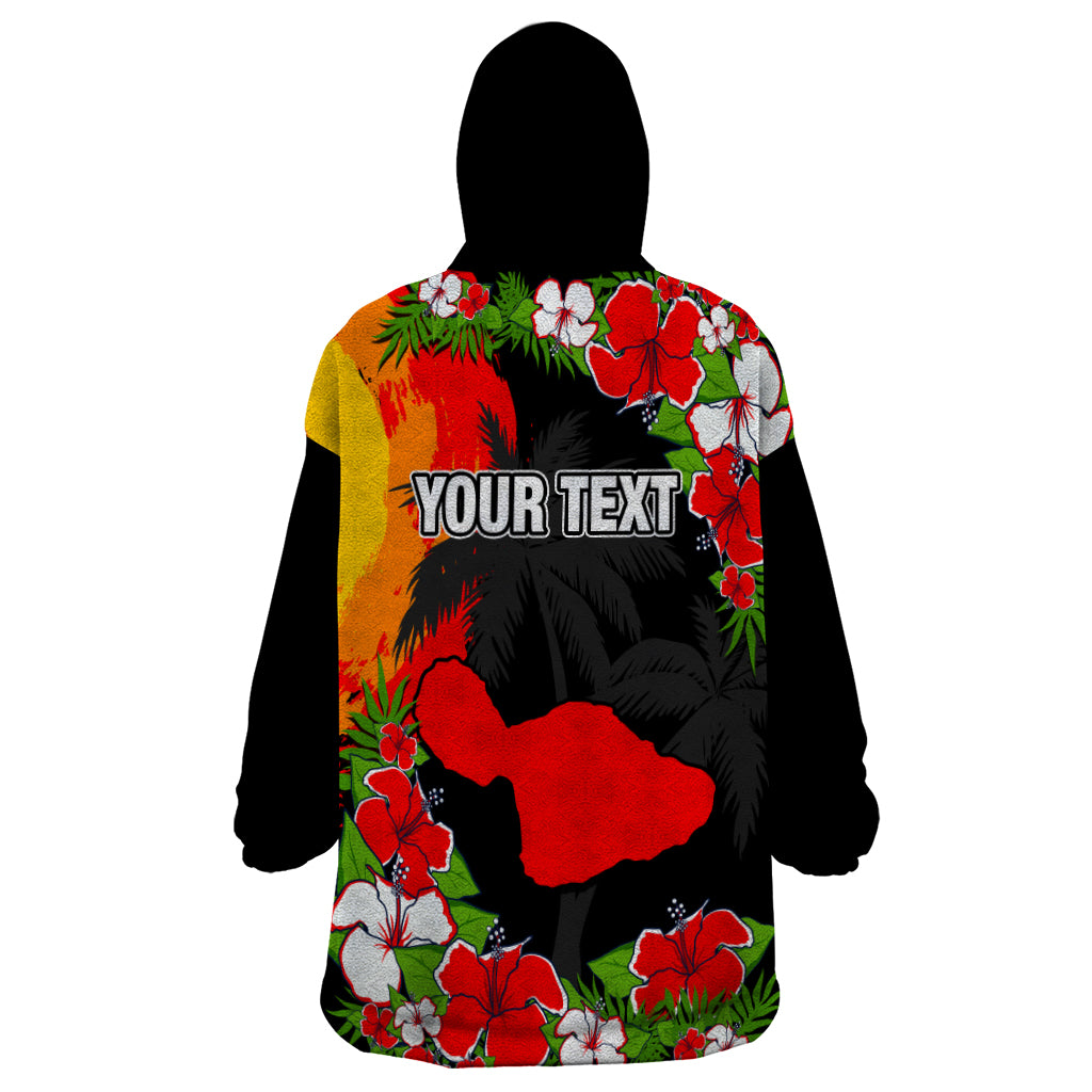 Custom Hawaii Maui Island Wearable Blanket Hoodie Maui Map With Tropical Forest Sunset Vibe LT03 - Polynesian Pride