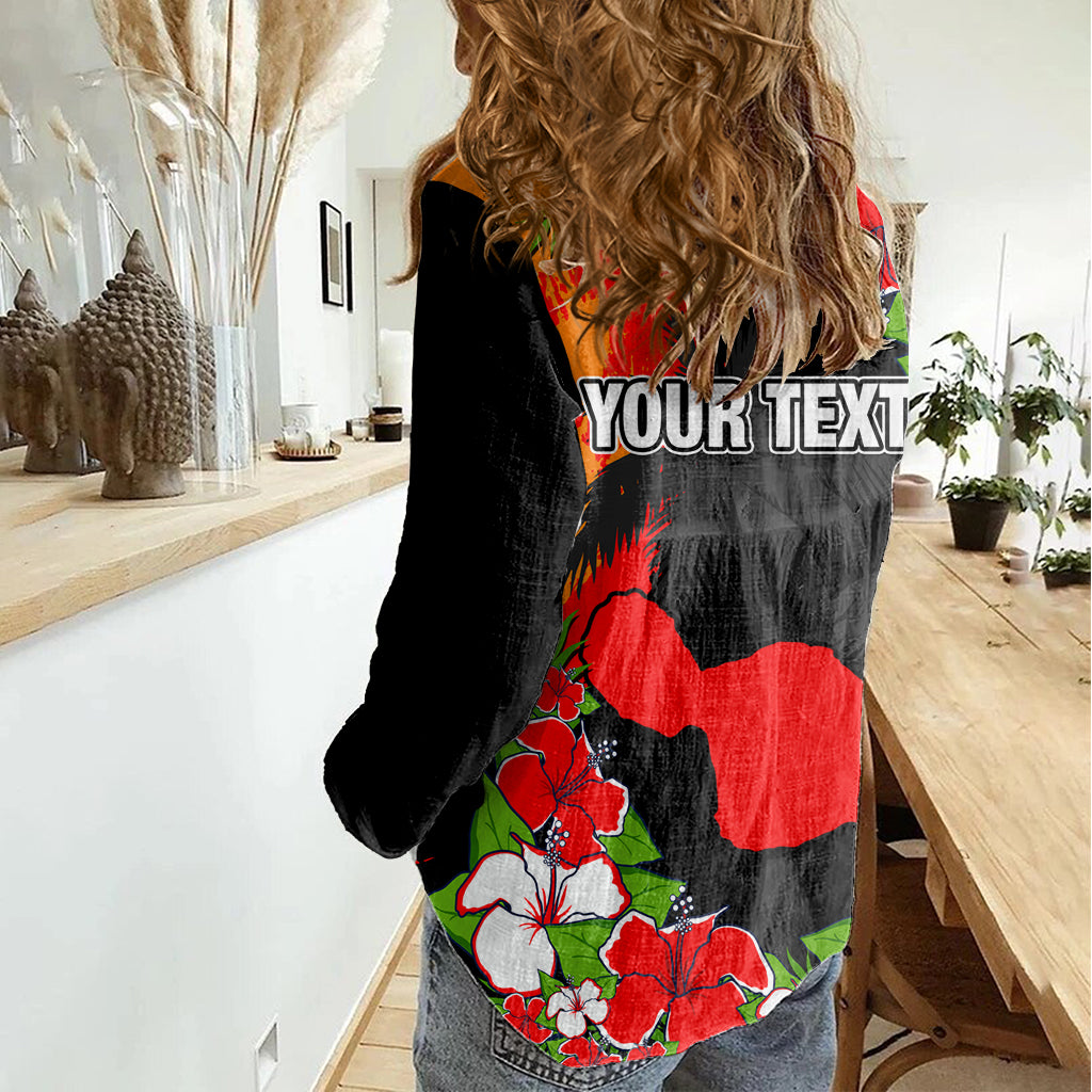 Custom Hawaii Maui Island Women Casual Shirt Maui Map With Tropical Forest Sunset Vibe LT03 - Polynesian Pride