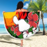 Hawaii Maui Island Beach Blanket Maui Map With Tropical Forest Vintage Style LT03 - Wonder Print Shop